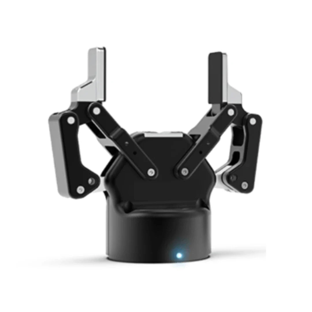 Robotska hvataljka Unitree Z1, crno-srebrni metalni dio hvataljke na bijeloj podlozi
