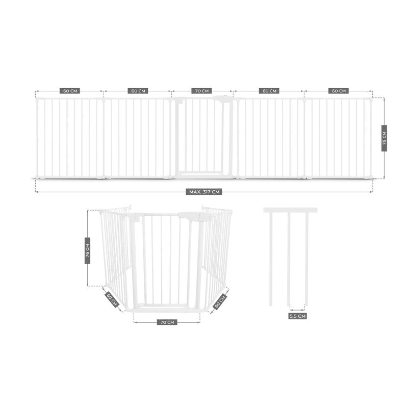 Guardian 6.0 White 340 cm 2-u-1 Zaštitna ograda za krevet