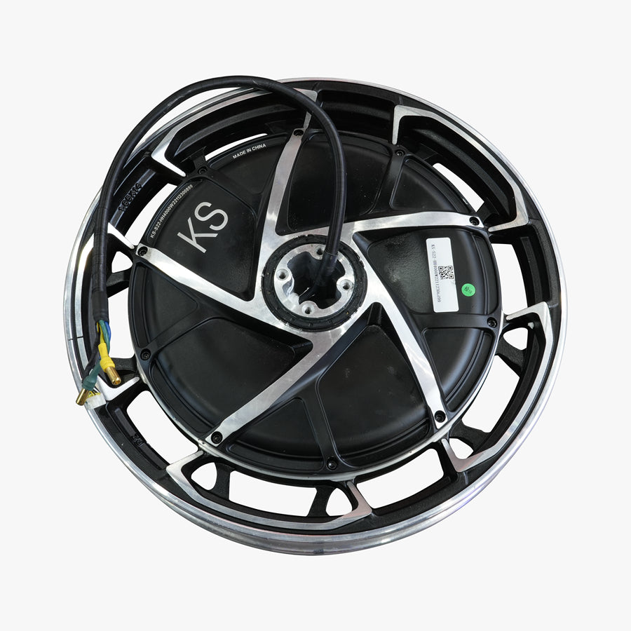 Šuplji motor za KingSong S22 Pro, crni motor s krakovima, pogled odozgo s kabelom i konektorima