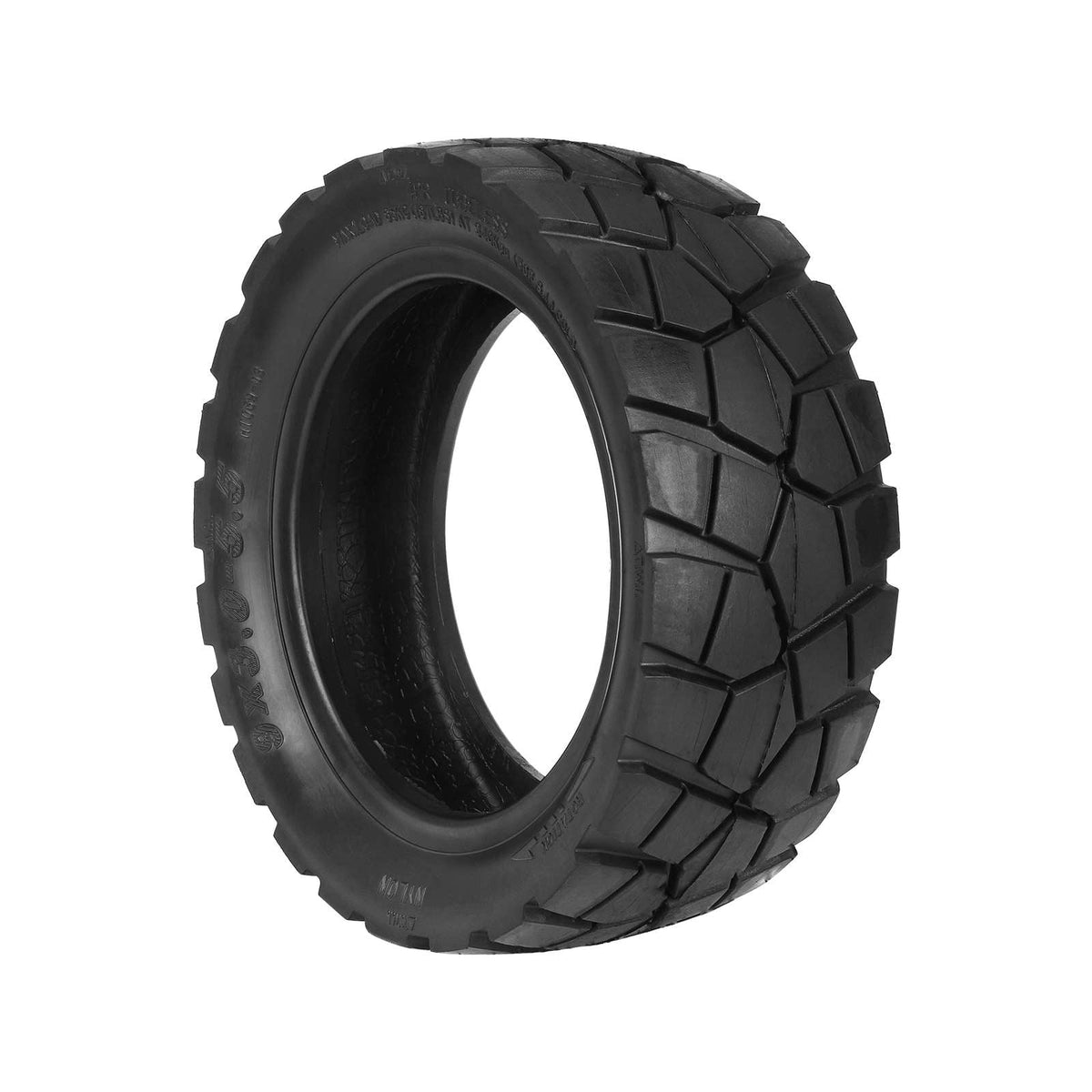 Crna terenska tubeless guma 9x3.0-5.5 za električni romobil KuKirin G2 Pro pogled sa strane
