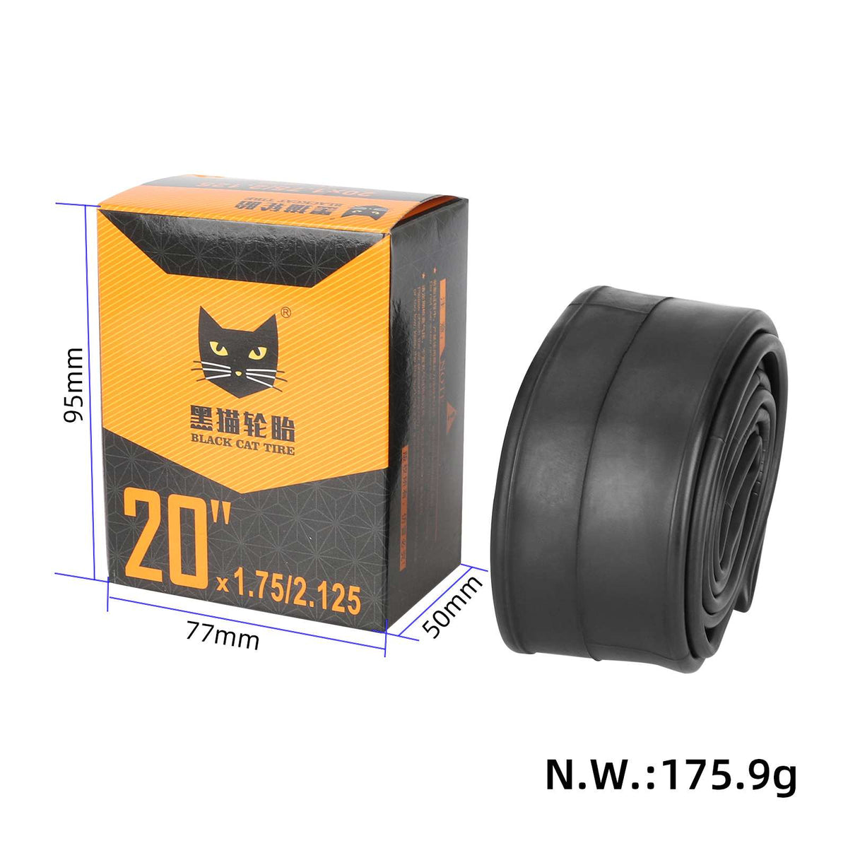 Zračnica 20x1.75/1.95/2.125 s auto ventilom za električni bicikl