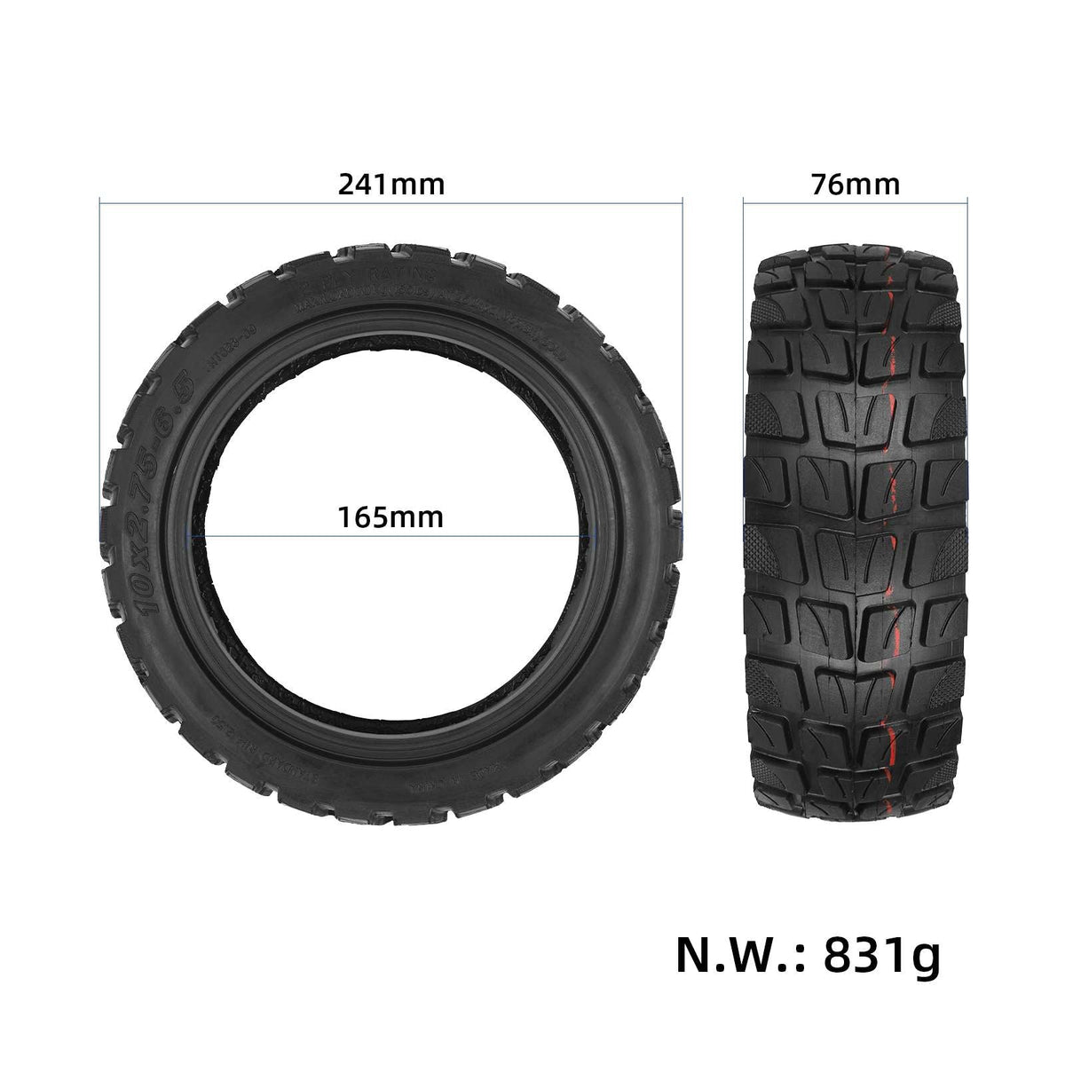 Terenska tubeless guma 10x2.75-6.5 za električni romobil SmartGyro Rockway C