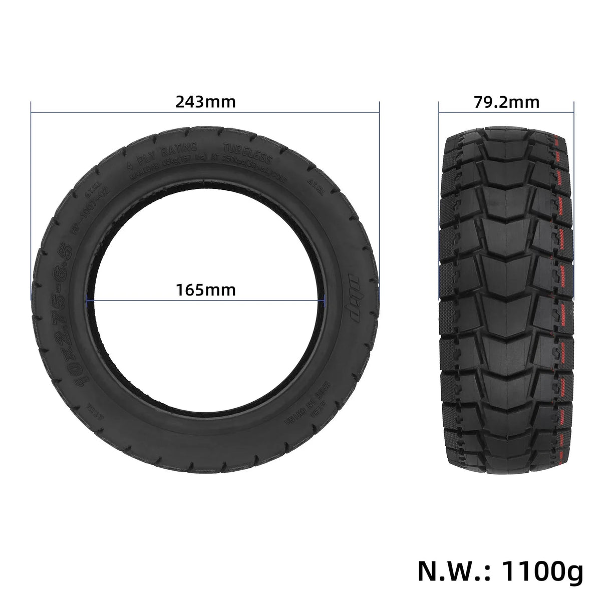 Samozacjeljujuća tubeless guma Ulip 10x2.75-6.5 za električni romobil Dualtron 3