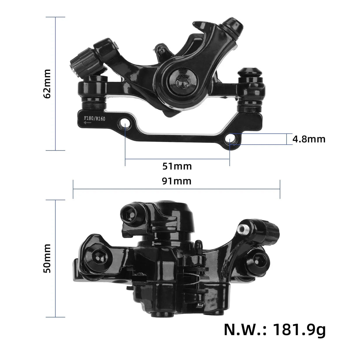 Kočiona čeljust F180/R160 za električni romobil KuKirin C1 Pro