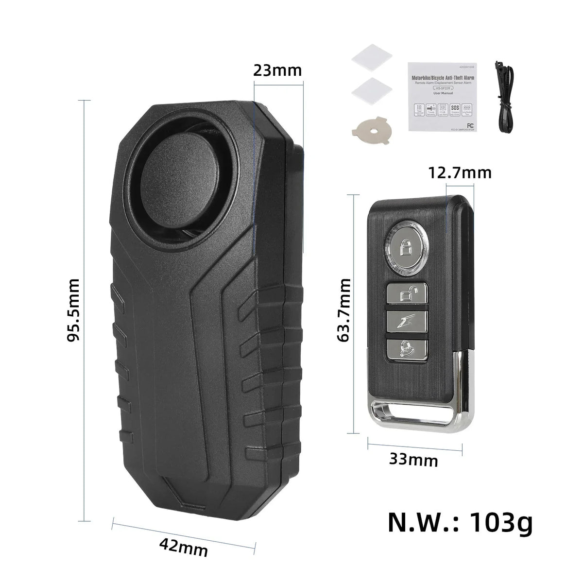 ULP1324.13 – Alarm za bicikl i romobil s daljinskim, 113 dB – prikaz 2