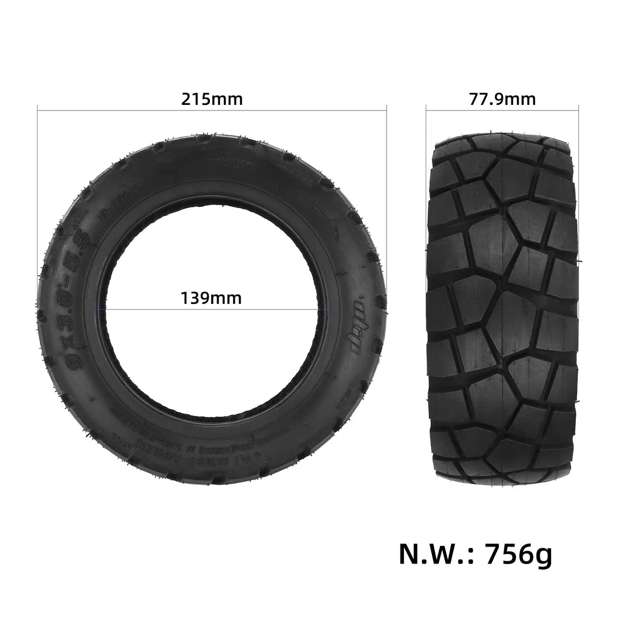 Terenska tubeless guma 9 × 3.0-5.5 za KuKirin G2 Pro 2024