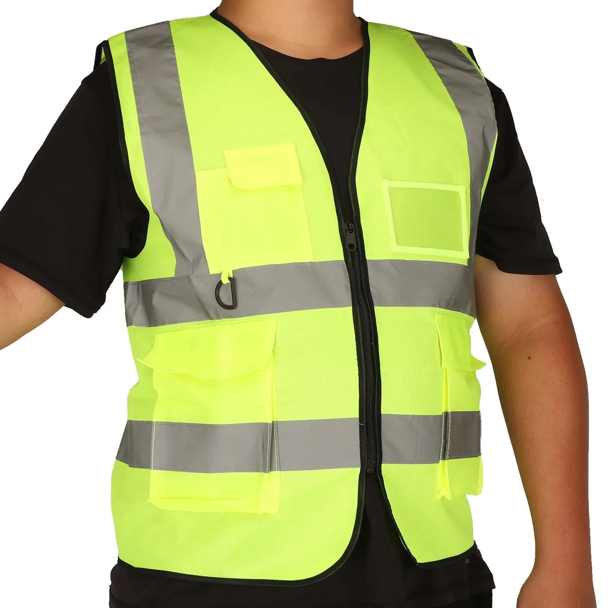 ULP8337.1 – Fluorescentno zeleni reflektirajući prsluk s džepovima – prikaz 6