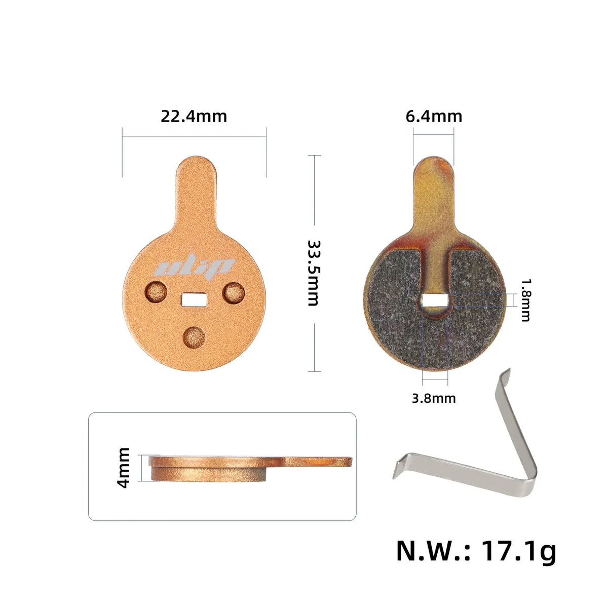 Sinterirane kočione pločice za Kugoo G2 Pro – 22,4 × 33,5 × 4,0 mm