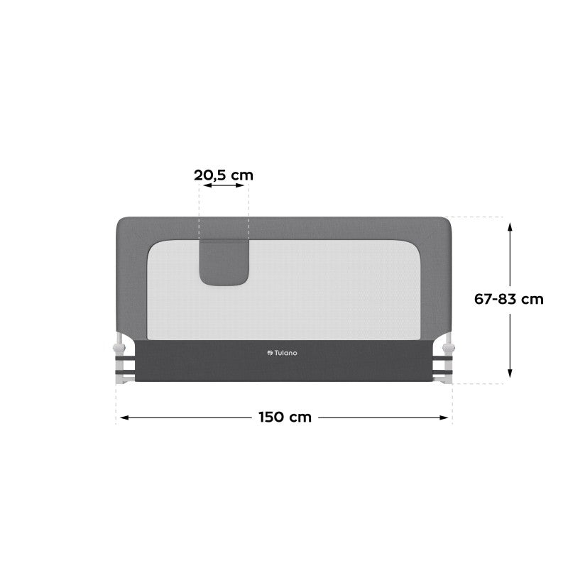 Zaštitna ograda za krevet Cover 25 siva 150 cm