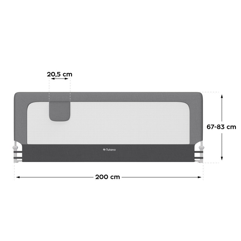 Zaštitna ograda za krevet Cover 30 siva 200 cm
